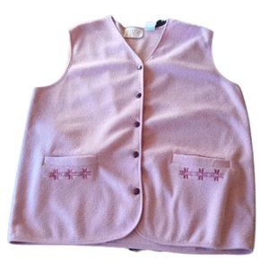 Pink Fleece Vest Size 24W  New NWOT
